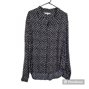 Another Influence black & white blouse button up womans Large‎